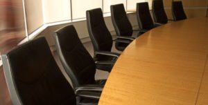 Photo of a board room.