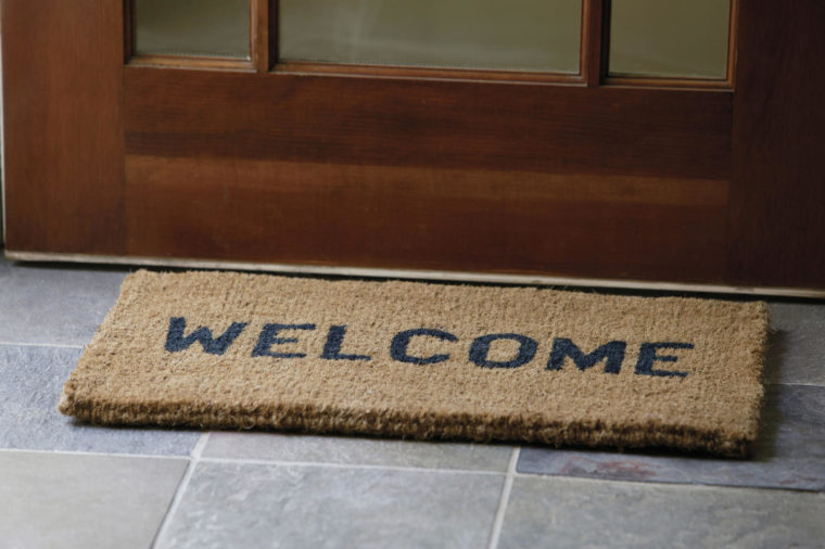 Photo of a welcome mat.
