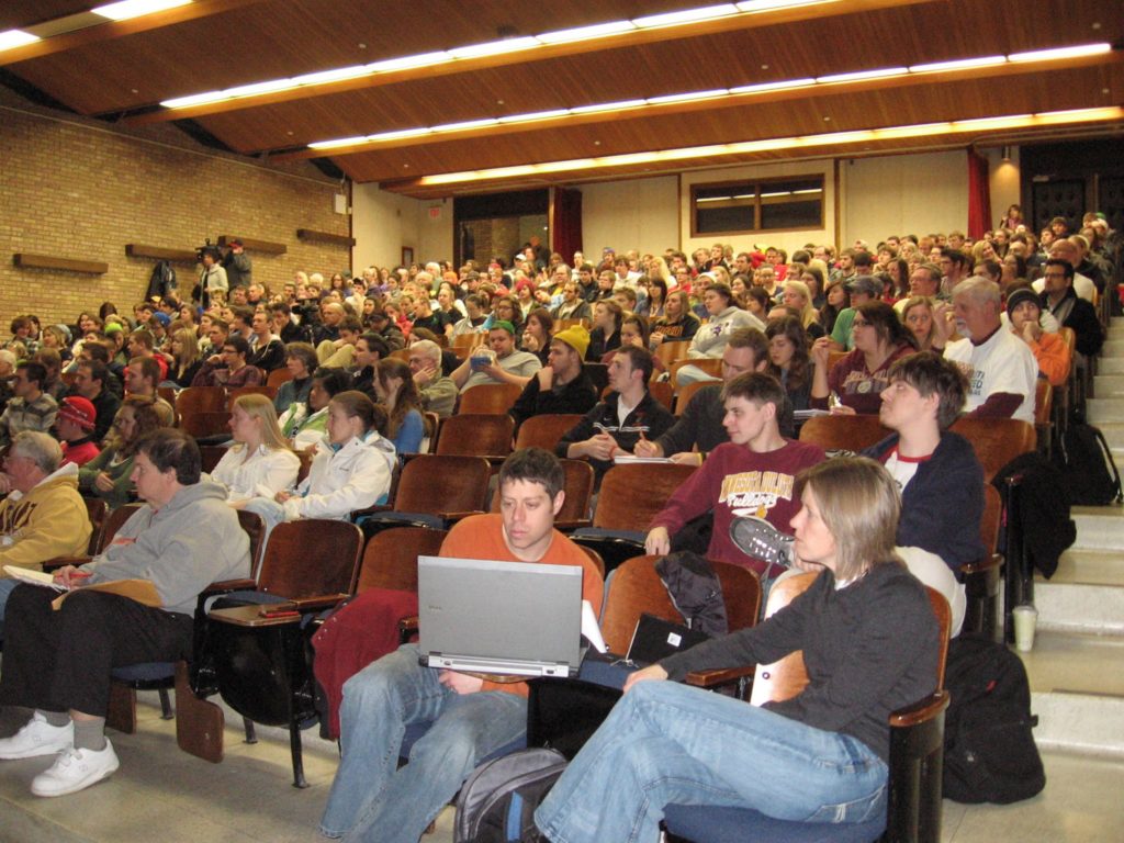 The turn-out for an event that Dr. Courtland organized at the University of Minnesota Duluth.