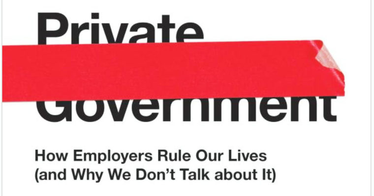 Cover image of Elizabeth Anderson's book, Private Government. 