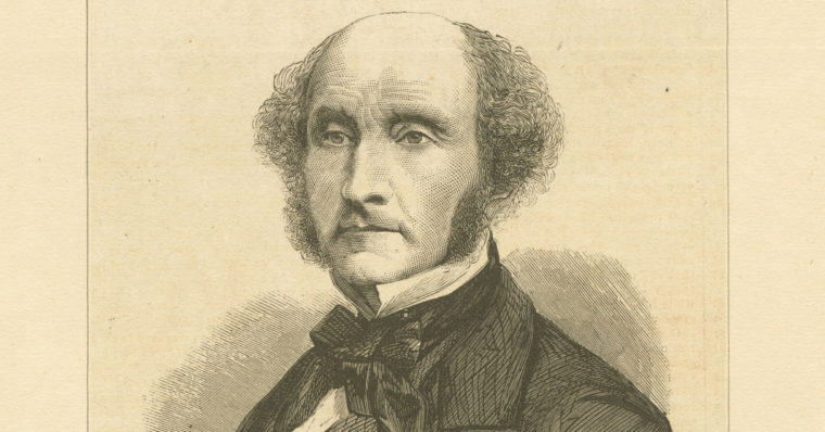 John Stuart Mill, black and white print.