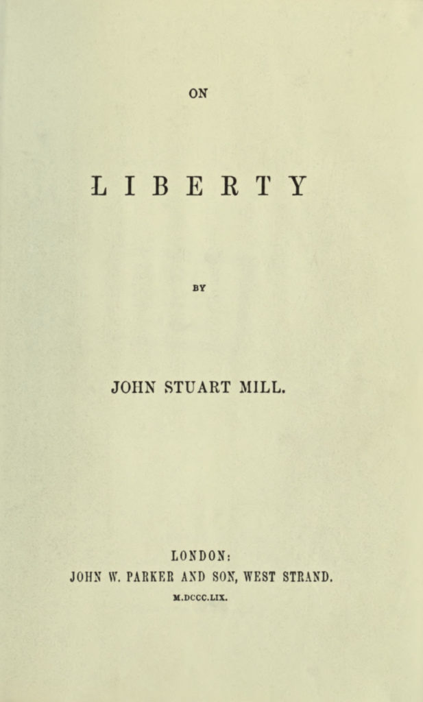 The title page of J. S. Mill's 'On Liberty.'
