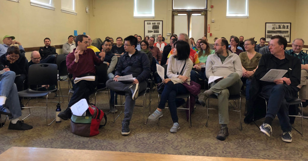 Photo of the gathering at the Seattle SOPHIA Chapter meeting in March of 2018. 