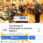 A screenshot of SOPHIA's Facebook page, featuring a "Donate" link. This image links to our SOPHIA Facebook page, featuring this Donate button. 